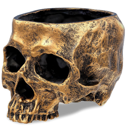 Halloween Prop Creative Resin Skull Flowerpot — scale reference