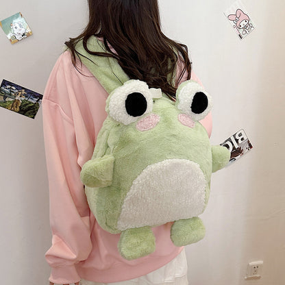 Soft And Adorable Frog Doll Plush Bag — back view