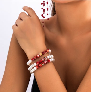 Women's Gothic Pearl Necklace — in use