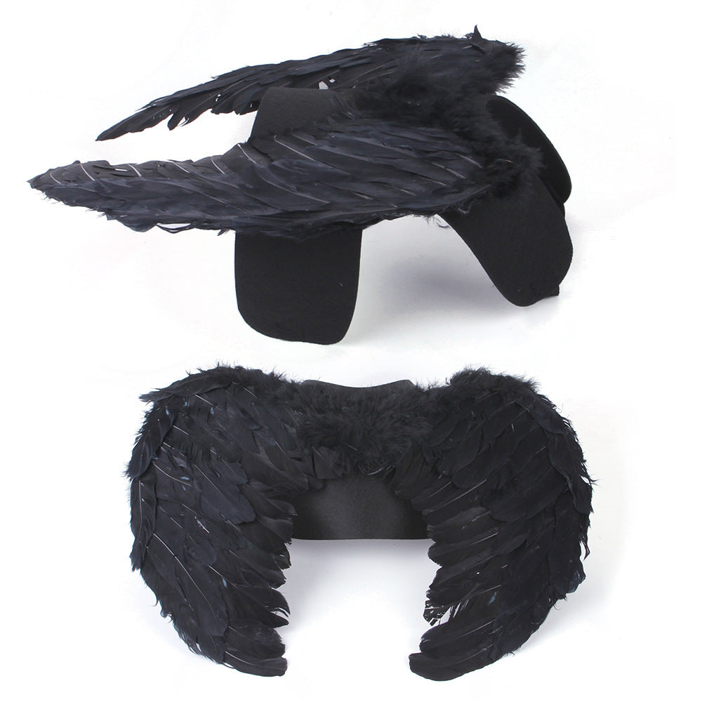 Halloween Angel Wings Pet's Chest-back Dog Pet Costume — in use