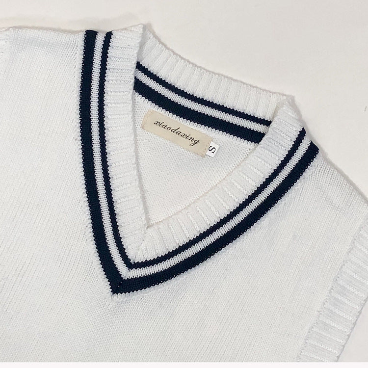 School Uniform Sweater Vest Performance Costume — back view