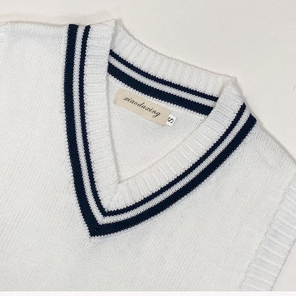 School Uniform Sweater Vest Performance Costume — back view