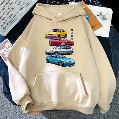 Anime Initial D Hoodie JDM Mix Civic CRX Integra Gedruck T Ho — back view