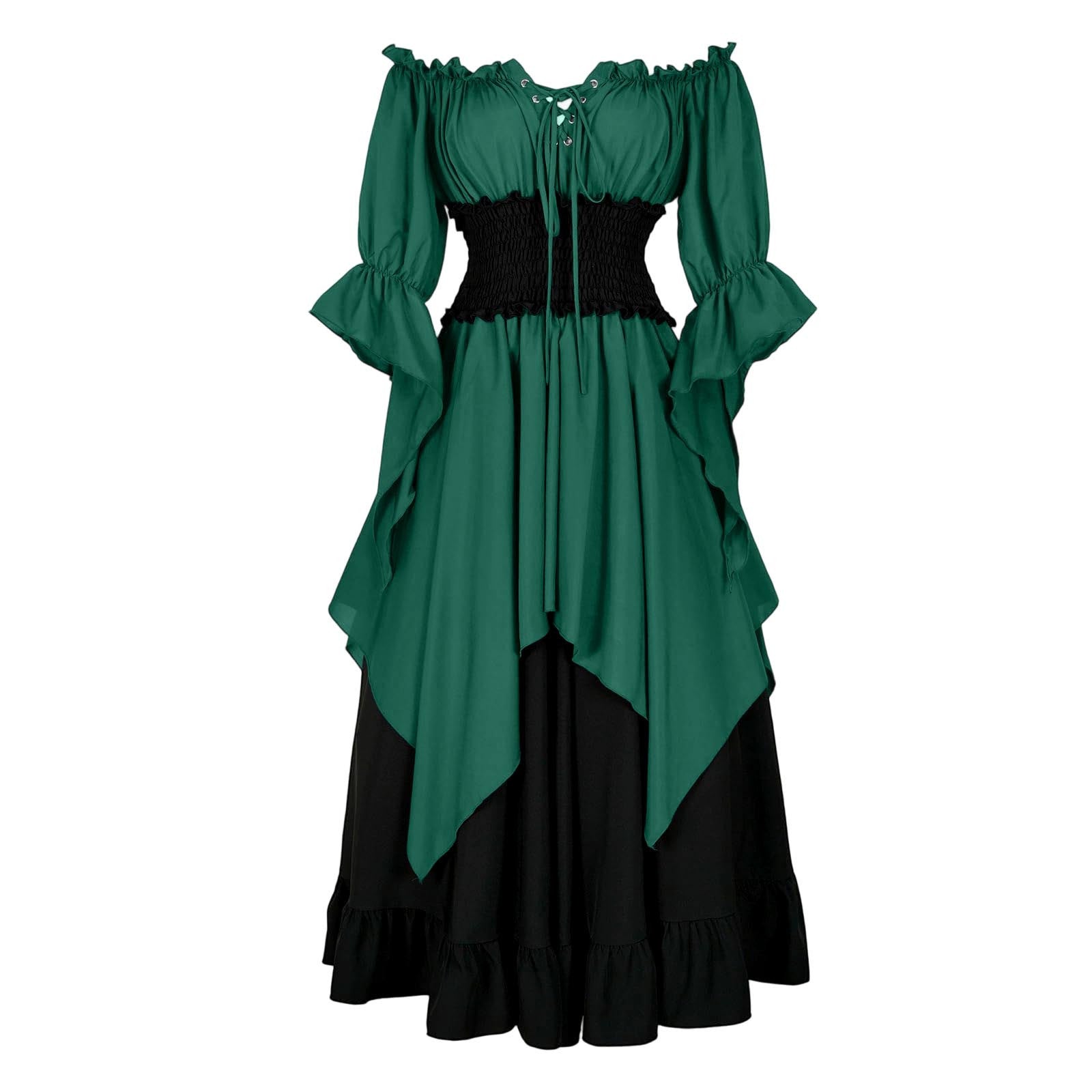 Retro Cosplay Halloween Pleated Corset Dress — side view