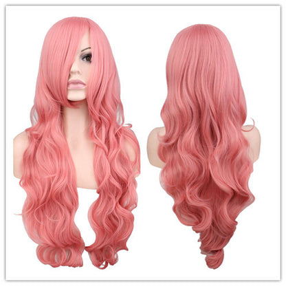 Mermaid Anime Cosplay Wig Dark Red Long Curly Hair — scale reference