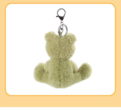 Frog Schoolbag Pendant Keychain Cute Plush Doll — side view