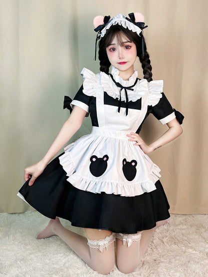 Cute Bear Maid Outfit COS Lolita Anime Performance Suit — back view