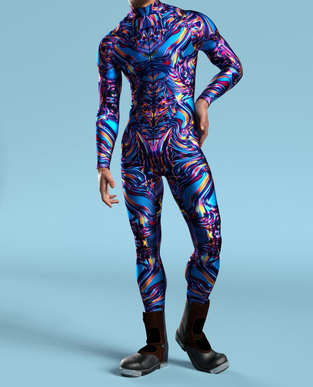 Halloween Tights 3D Digital Printing Cosplay One-piece Play Costume — scale reference