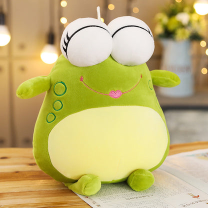 Fashion Large Big Eye Green Frog Doll Plush Toy — side view