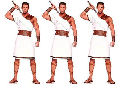 Halloween Cosplay Ancient Greek King Gladiator Costume Couple Outfit Stage Costume — in use