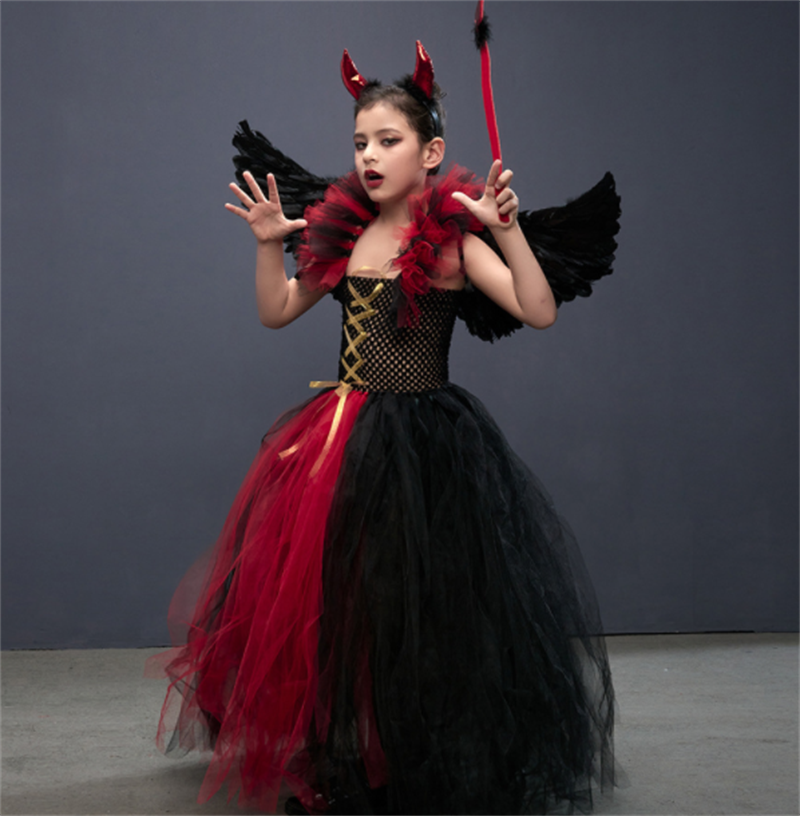 Halloween Little Devil Cosplay Gothic Dress — scale reference