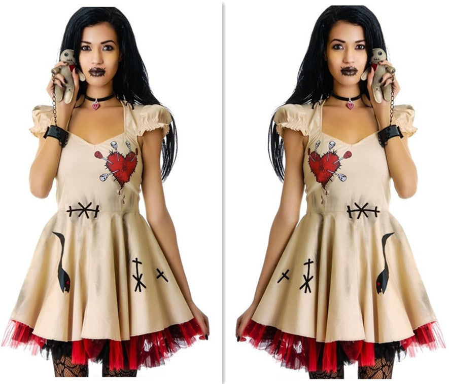 Haunted Wedding Cosplay 3-Piece — Ghost Bride Gown, Zombie Bride Suit & White Wig Set