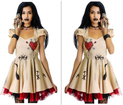 Haunted Wedding Cosplay 3-Piece — Ghost Bride Gown, Zombie Bride Suit & White Wig Set