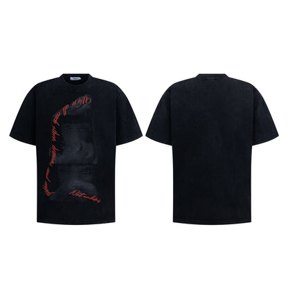 Men's Anime High-end Loose Short-sleeve T-shirt — back view