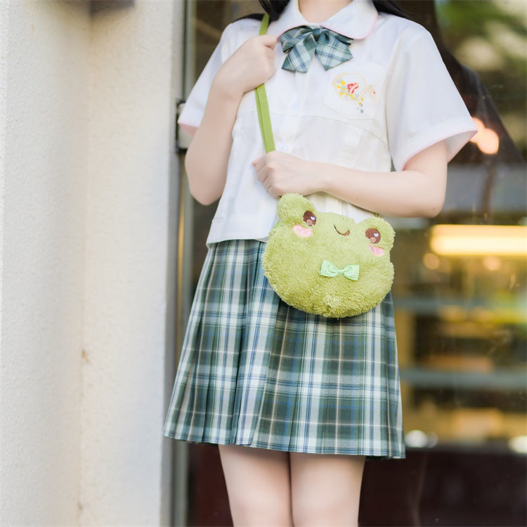 Cute Doll Frog Plush Toy Backpack — side view