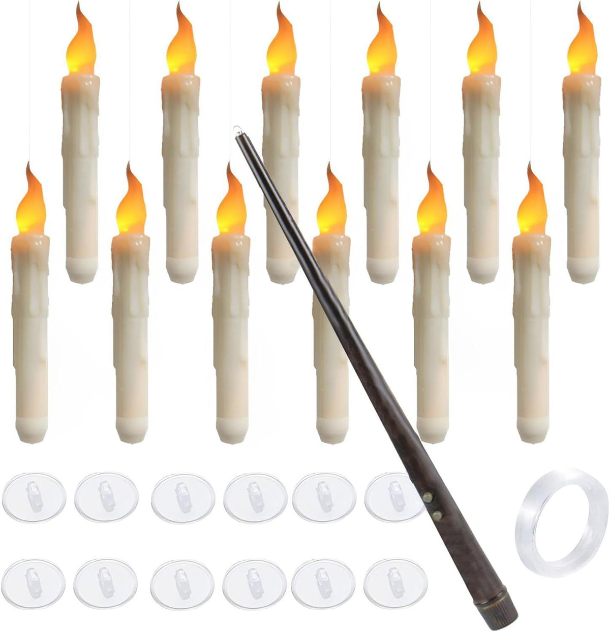 Halloween Floating LED Candles with Magic Wand — in use