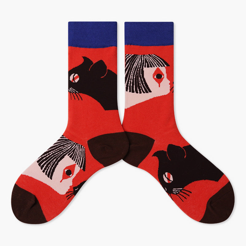 Cute Cotton Socks Women's Mid-tube Color | Magic Stories
