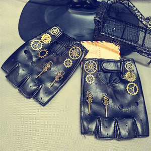 Women's Black Stylish Gothic Rose Bow Gloves | Magic Stories