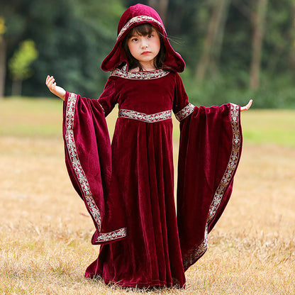 Halloween Retro Little Red Riding Hood Vampire Witch Costume — back view