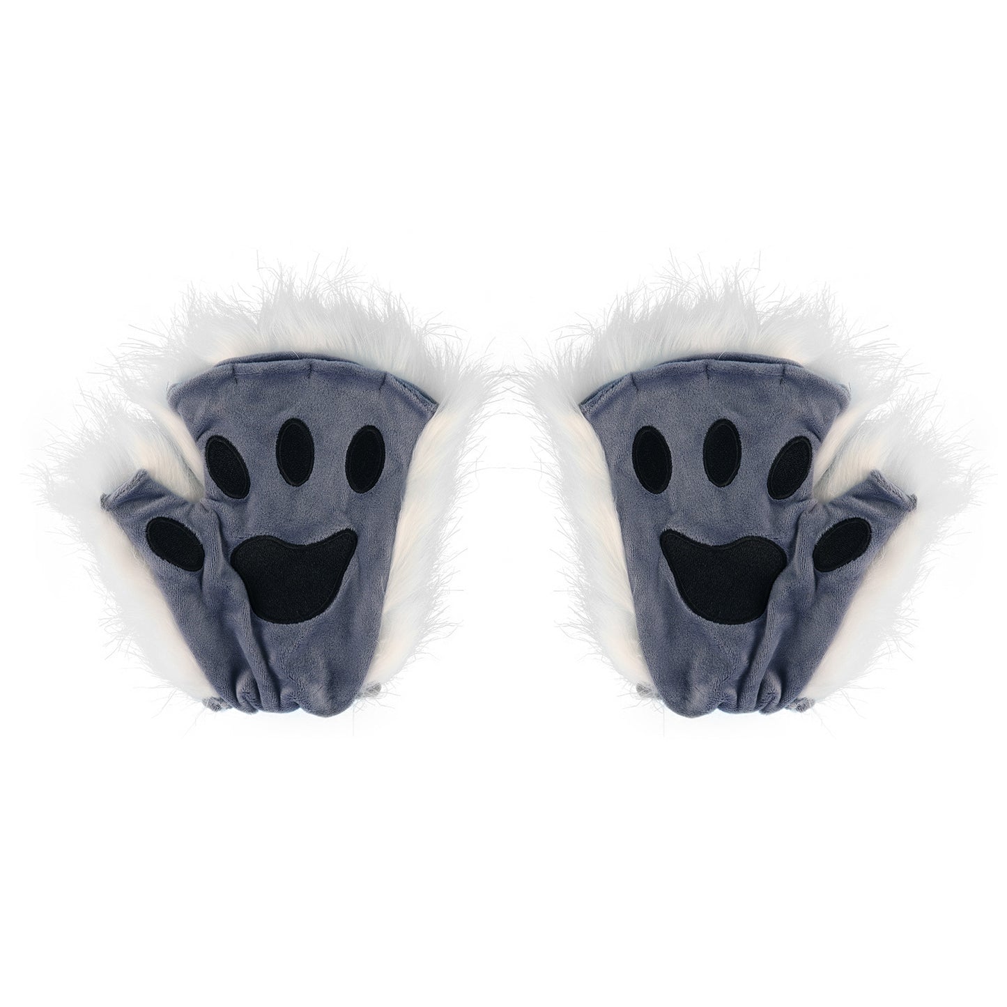 Half Finger Warm Plush Cat's Paw Gloves Halloween Cosplay Props — side view