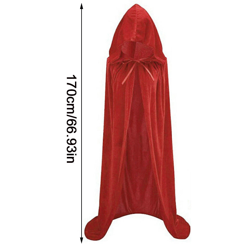 Halloween Hooded Velvet Cloak Robe Medieval | Magic Stories