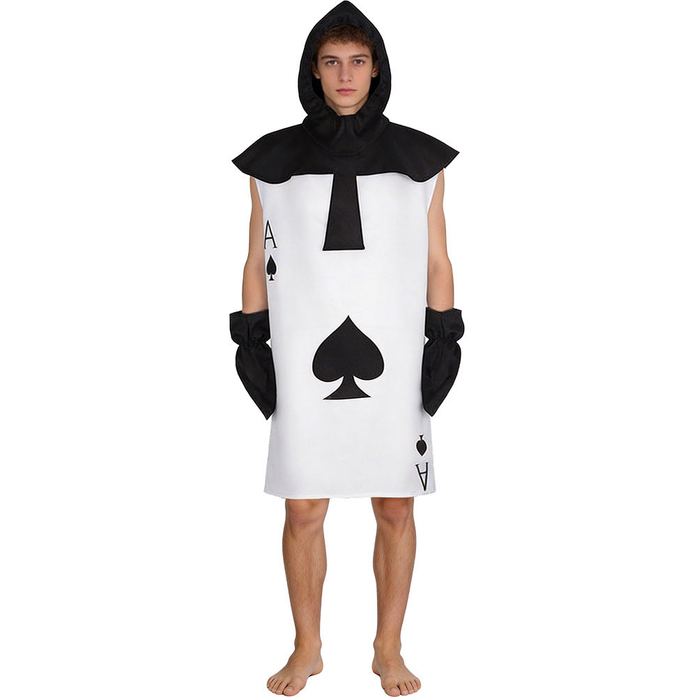 Alice In Wonderland Cosplay Costume, Playing Card Warrior, Club And Spade Cosplay, Fun Character Outfit — detail