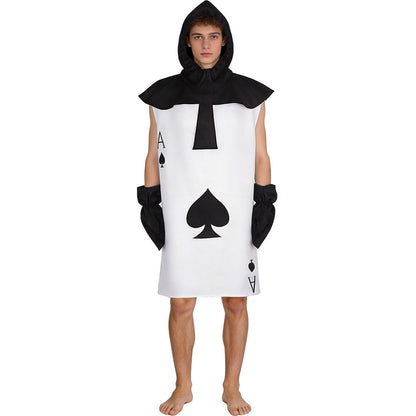 Alice In Wonderland Cosplay Costume, Playing Card Warrior, Club And Spade Cosplay, Fun Character Outfit — detail