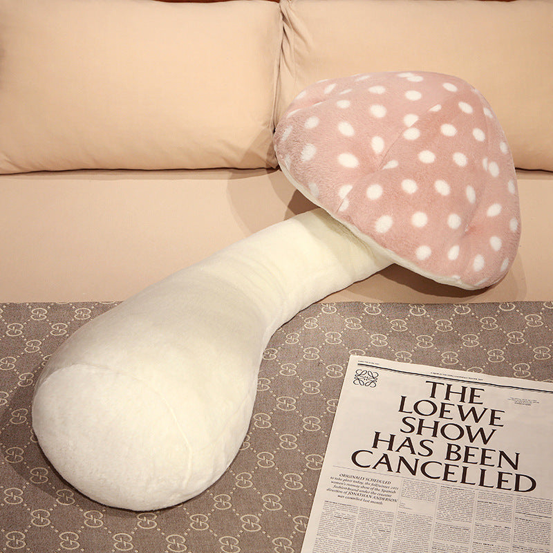 Cute Big Mushroom Shaped Leg Clip Sleeping Long Plush Pillow Living Room Backrest Pillow — detail