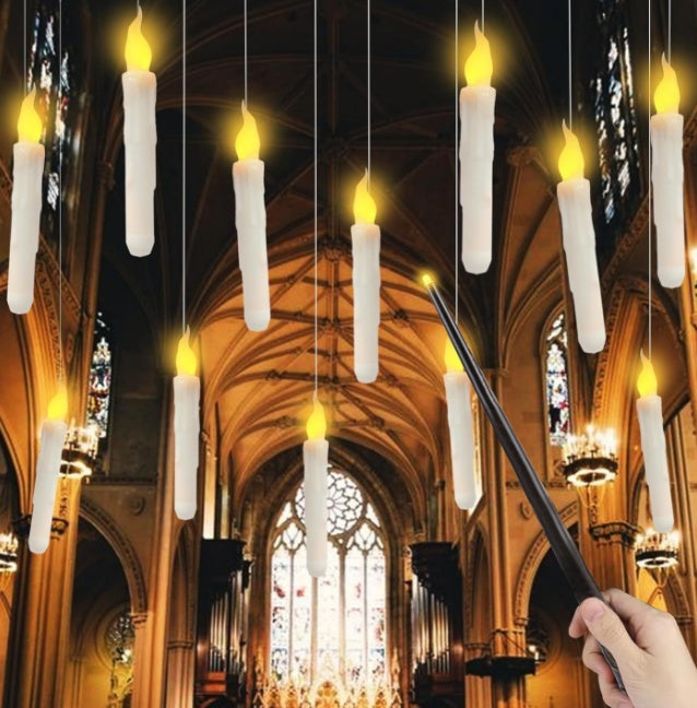 Halloween Floating LED Candles with Magic Wand — back view