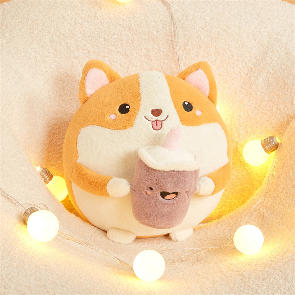 Cute Round Corgi Doll Milk Tea Shiba Inu | Magic Stories