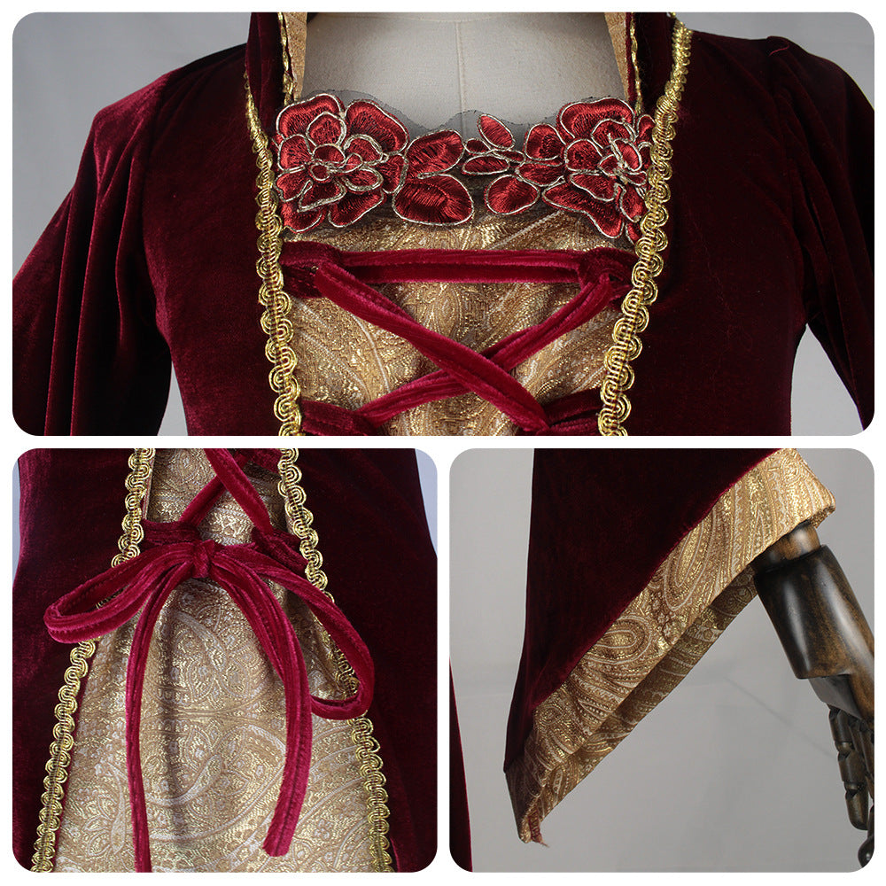 Halloween Cosplay Costume European Retro Court Gown — in use