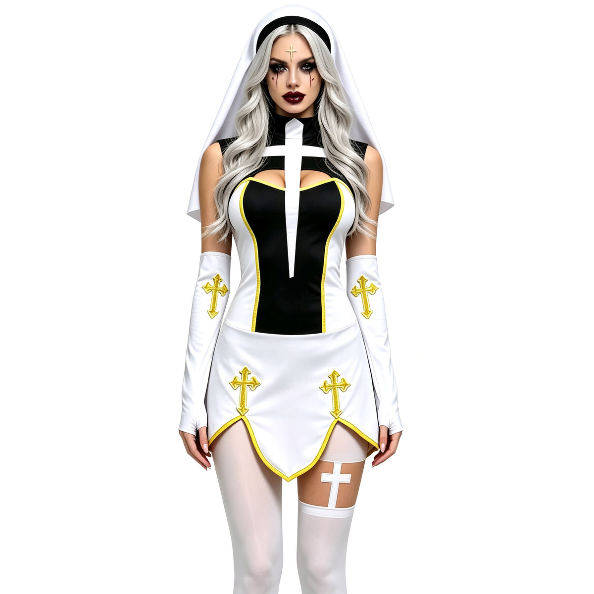 Halloween Nun Costume For Cosplay Black | Magic Stories