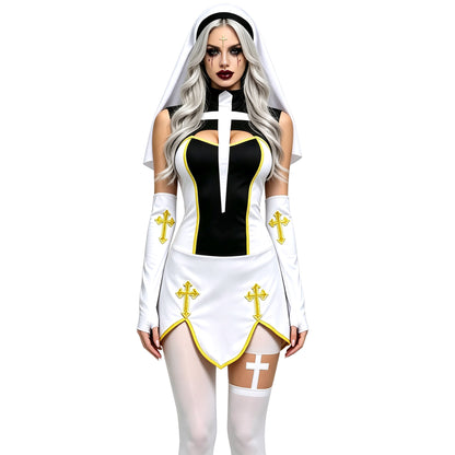 Halloween Nun Costume For Cosplay Black | Magic Stories
