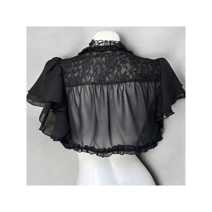 Black Gothic Style Vintage Lolita Dress Black Cardigan Two-piece Set Women's Summer New — in use