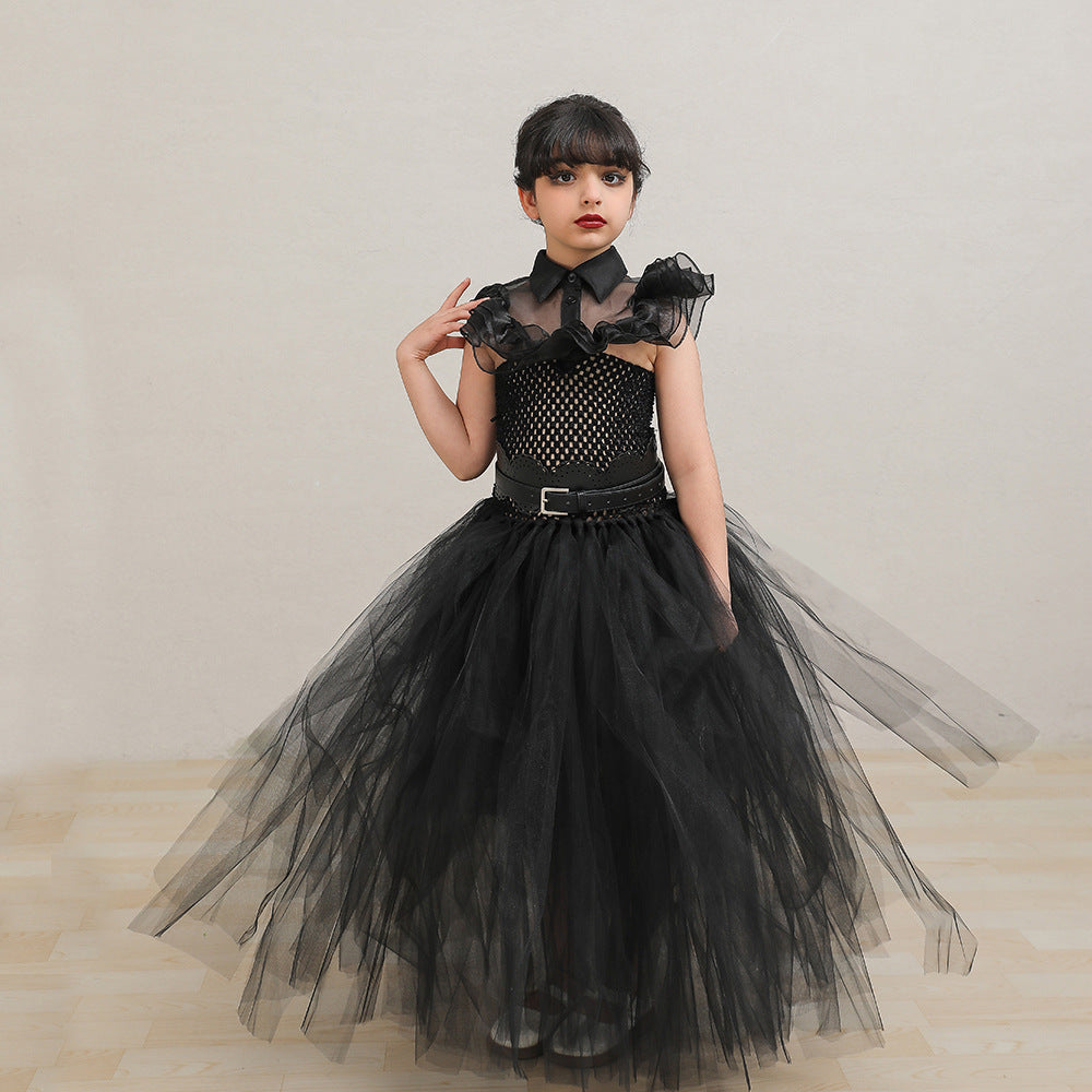 Girls' Mesh Dress Halloween Cosplay Costume — in use