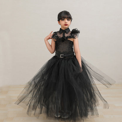 Girls' Mesh Dress Halloween Cosplay Costume — in use