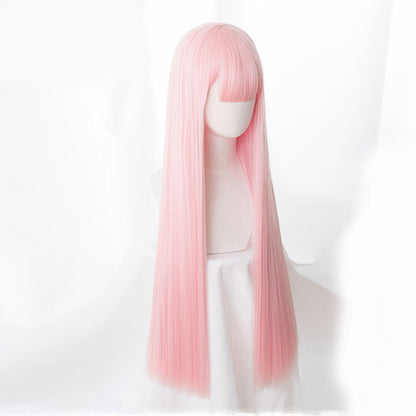 Women's Solid Color Simple Cosplay Wig — back view