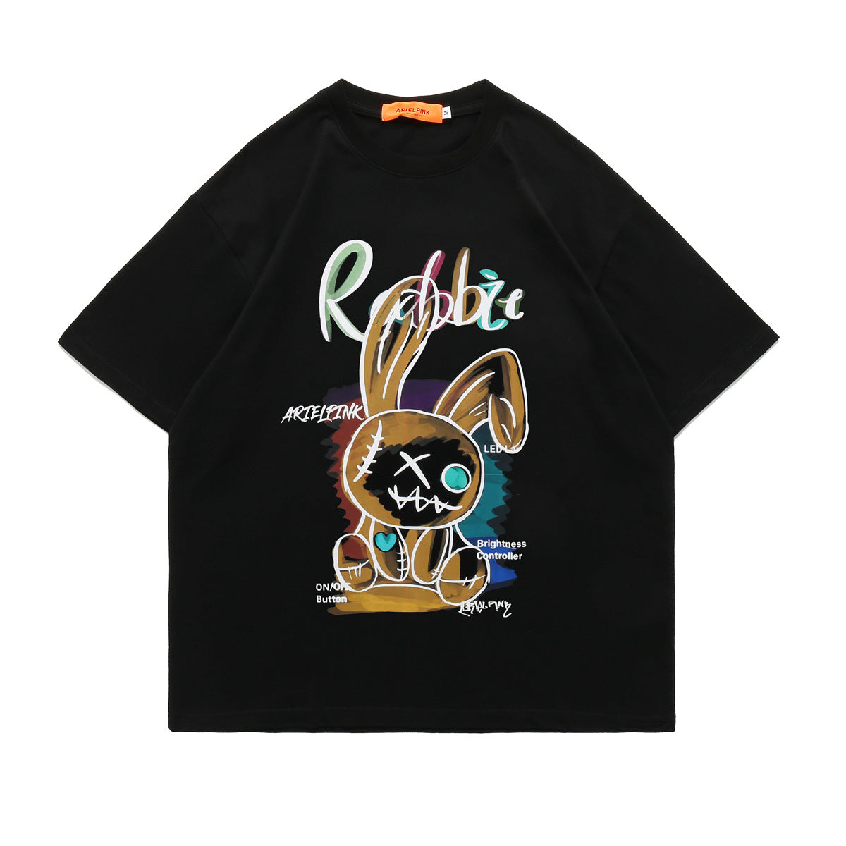 Cartoon Anime Loose T-shirt Round Neck Pullover Leisure Short Sleeve — back view