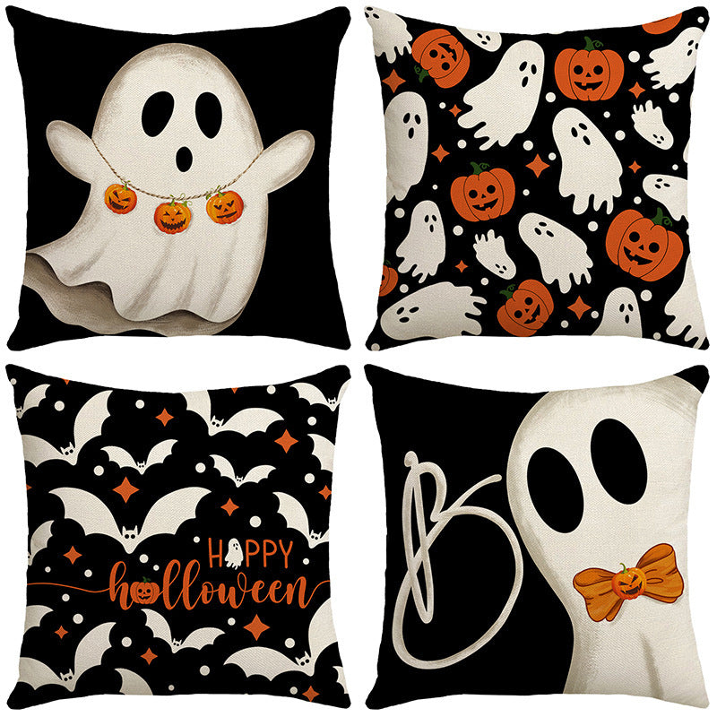 Halloween Printed Pillowcase — back view