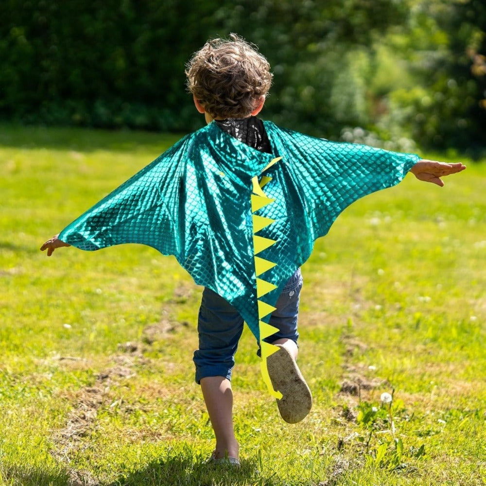 Blue Pterosaur Cape Outfit, 2-Piece Pterosaur Costume For Adults, Dinosaur Cape With Wings In Tiffany Blue, Cosplay — detail