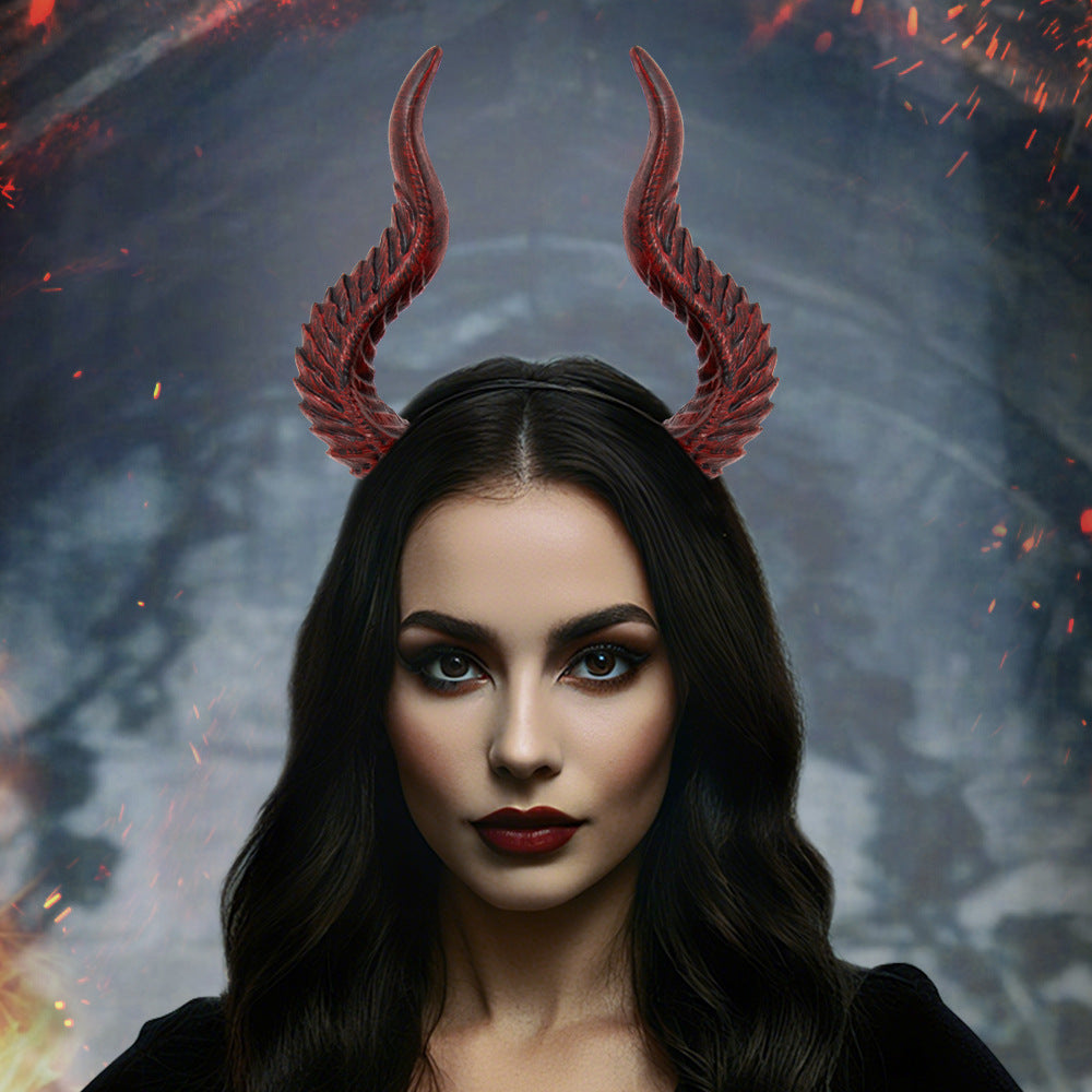Cross-border New Halloween Festival Dress Up Devil Horn Headband DIY Assembly Cos Hair Accessories Props Can Be Transform
