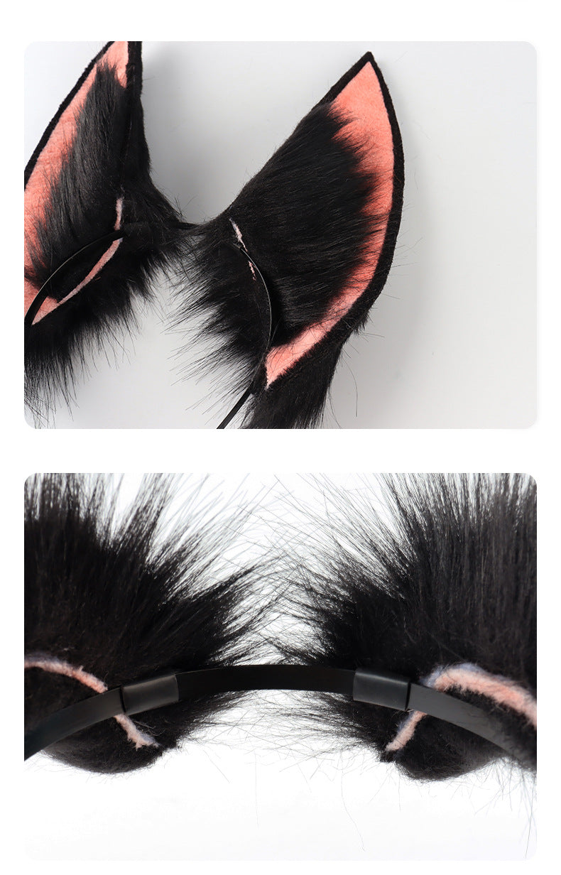 Simulation Plush Sumitinari Animal Ears Headband Comic Show Cosplay Fox Ear And Tail Accessories — side view