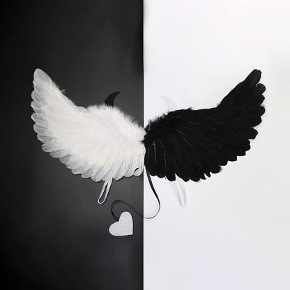 Halloween Party Makeup Costume Props Devil Angel Wings — in use