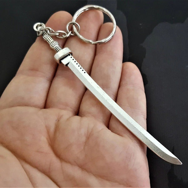 Zombie Katana Keychain Inspired By Samurai Sword Keychain — side view