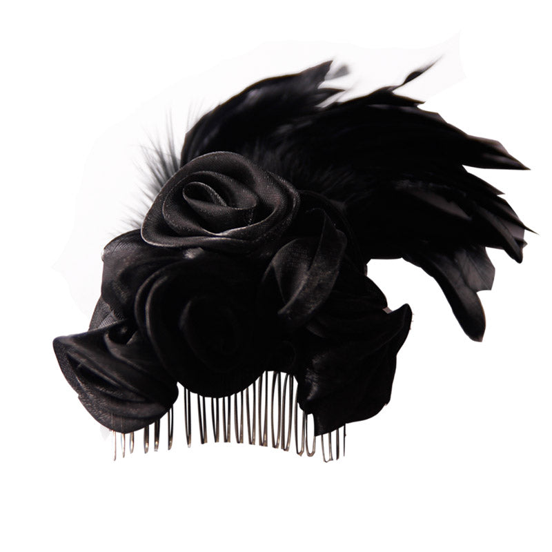 Creative Gothic Women's Flower Hair Clips — back view