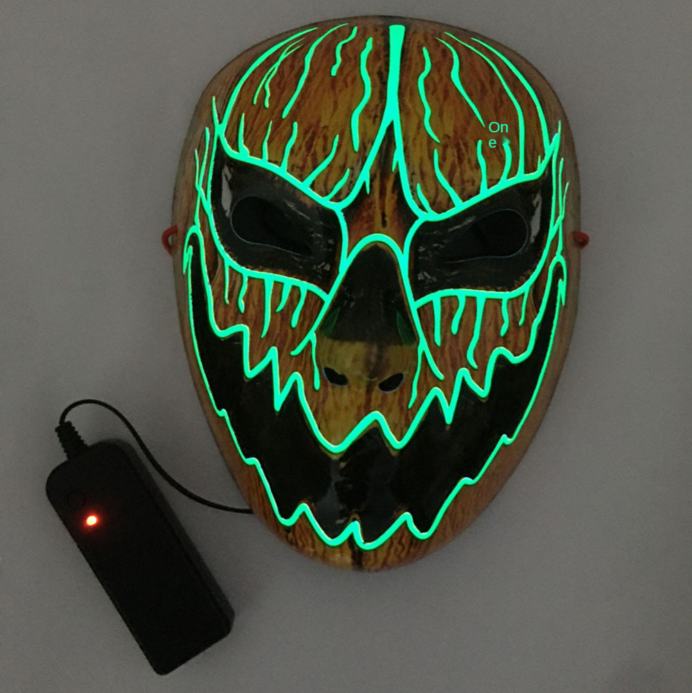 LED Mask Luminous Glowing Halloween Party Mask Neon EL Mask Halloween Cosplay Mask — detail