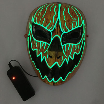 LED Mask Luminous Glowing Halloween Party Mask Neon EL Mask Halloween Cosplay Mask — detail
