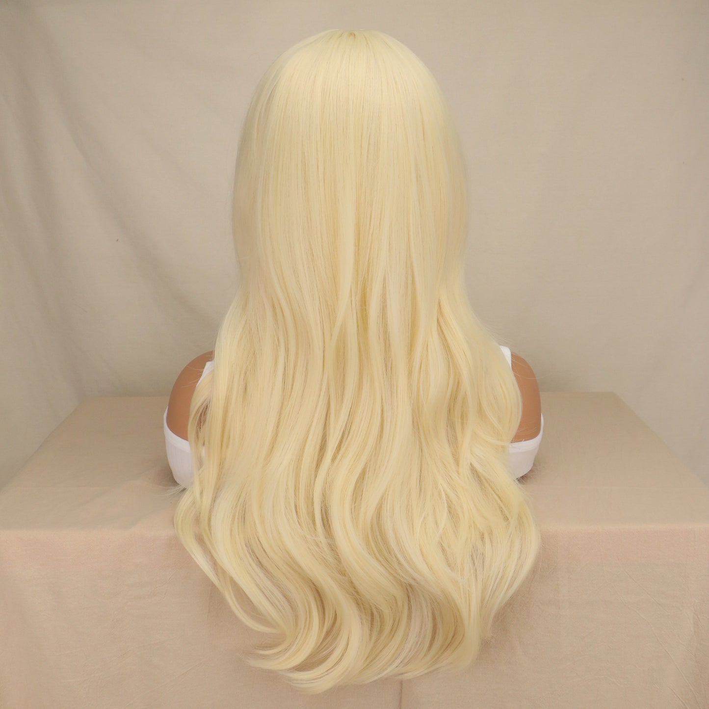 Light Golden Cosplay Wig Micro Curly Long Wig — side view