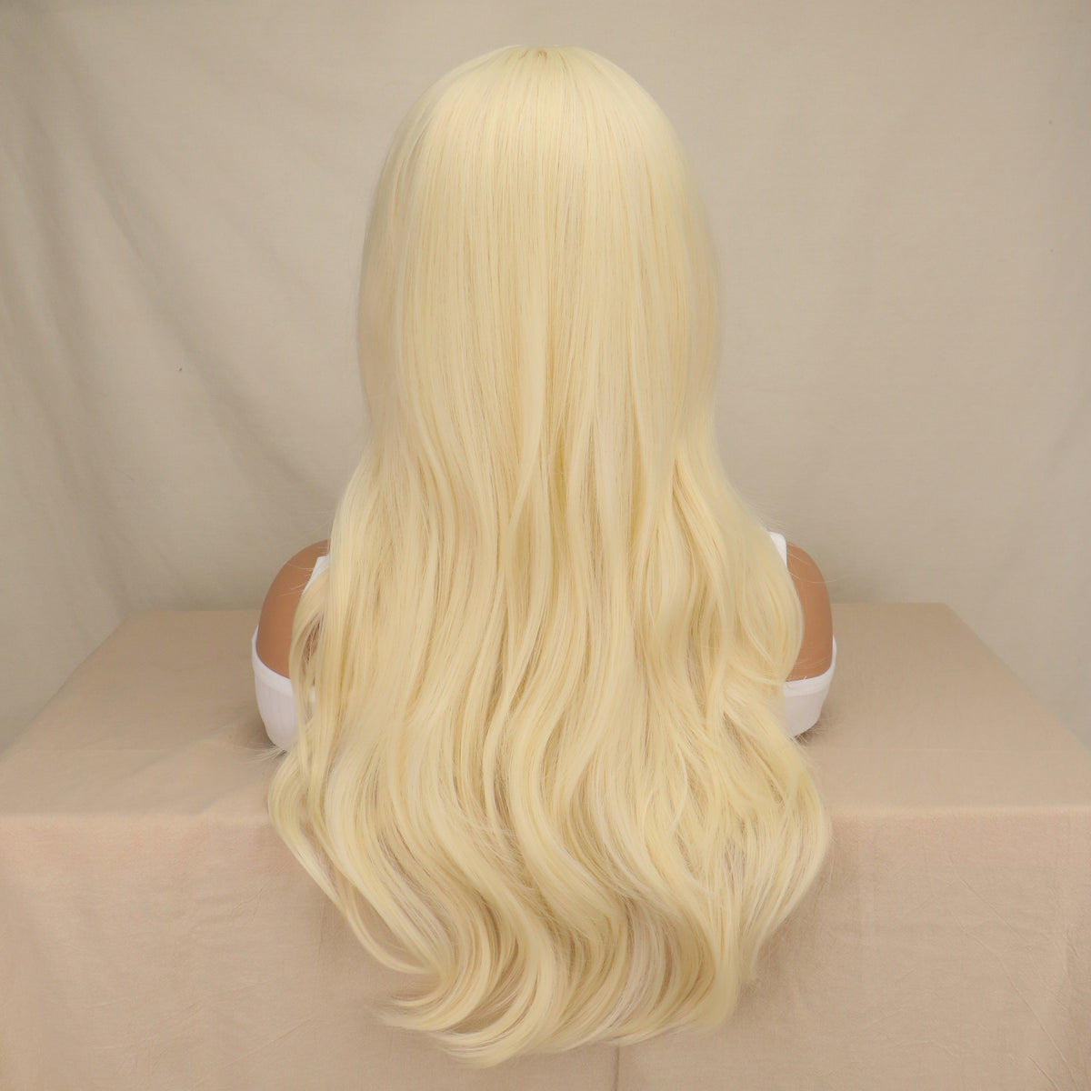 Light Golden Cosplay Wig Micro Curly Long Wig — side view