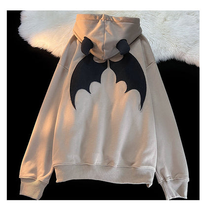 Devil Horn Hooded Cardigan Brushed Hoody | Magic Stories